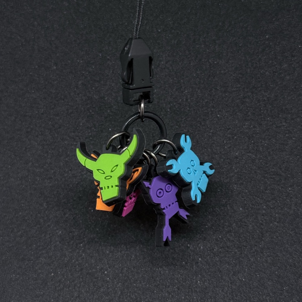 Stussy Colorful Skull Keychain Charm Set